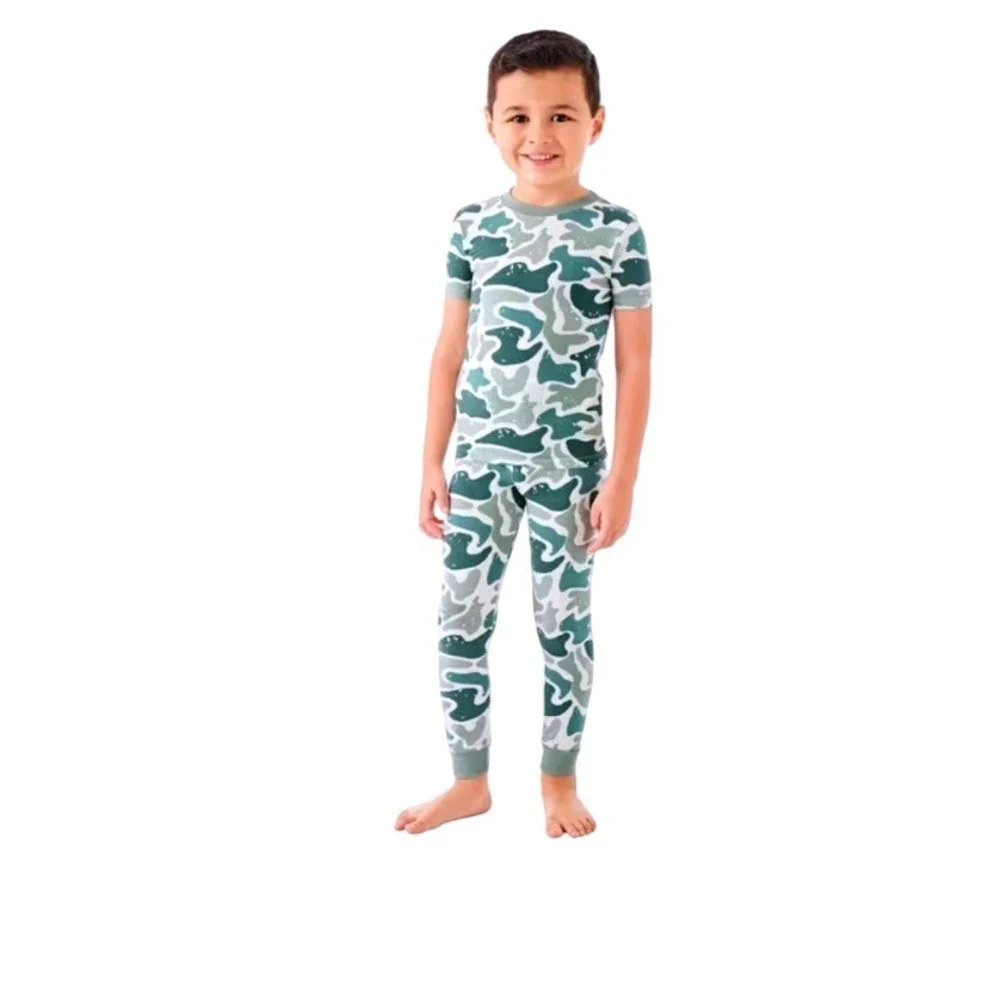 Member's Mark DreamMark Boys 4-Piece Pajama Set  Dinosaur & Camo Snug Sz 8